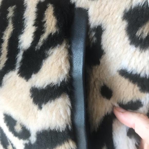 Express leopard print fur leather trim jacket NWT - Picture 8 of 12